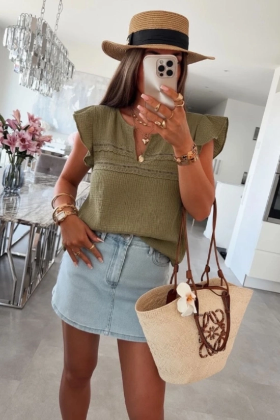 copia de Top de gasa Oise - Beige 2