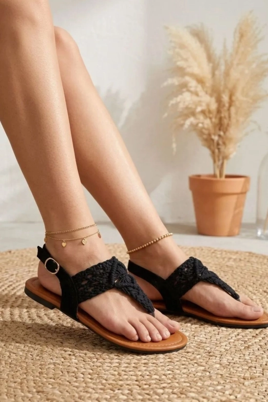 Sandalia Plana Pitera - Negro 2