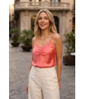 Top satinado Estrelia - Coral Pianno39