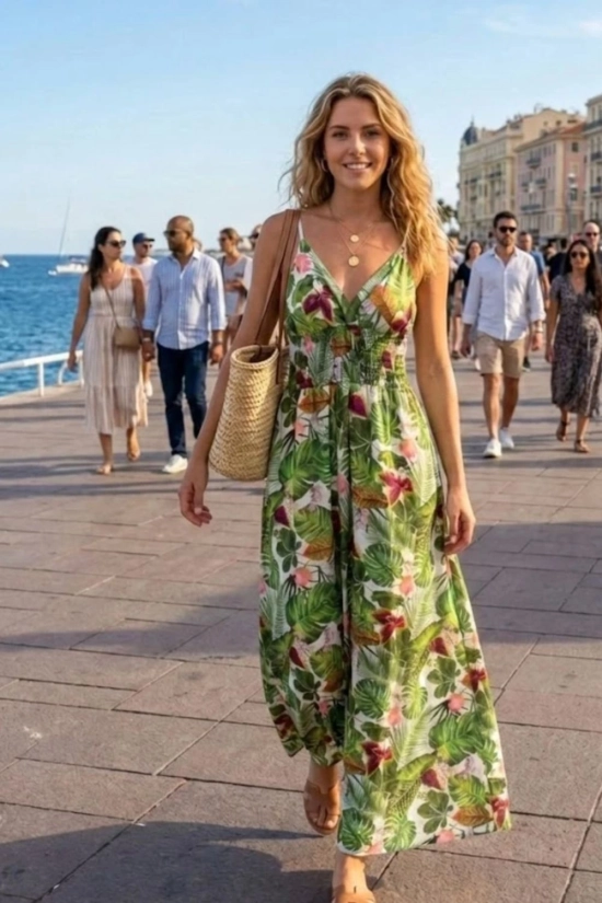 Vestido Largo Pandex - Verde 2