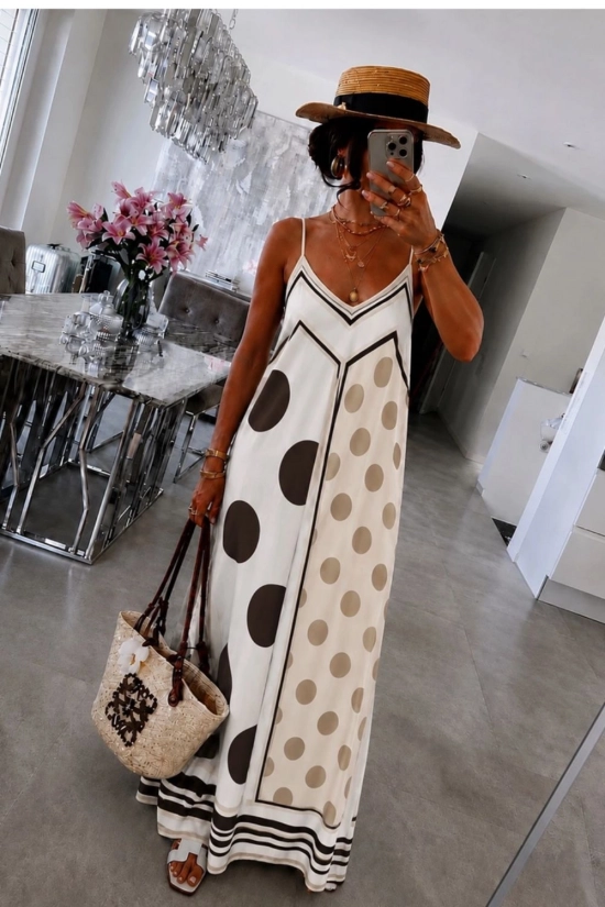 Vestido Lunares Elara - Blanco