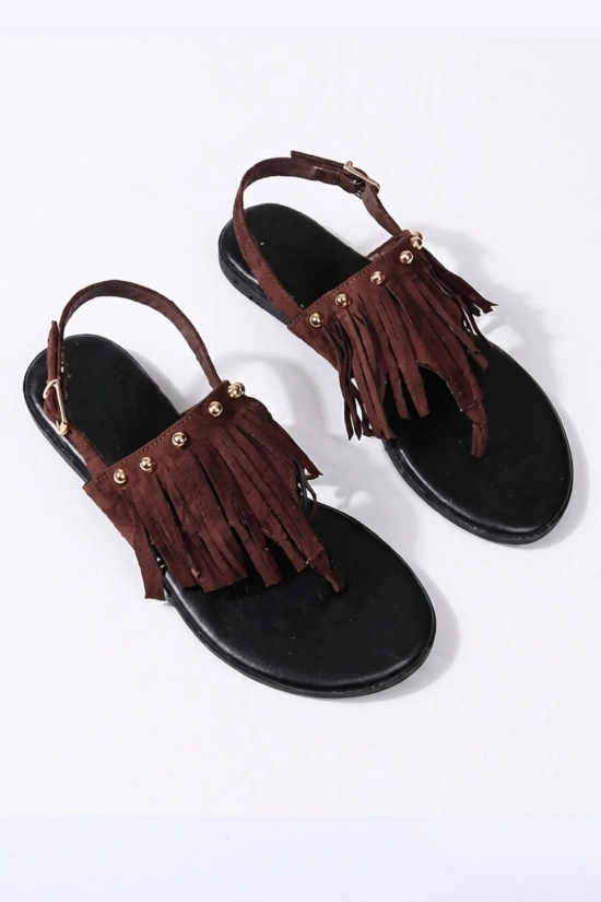 Sandalia Plana hippi - marron Pianno39