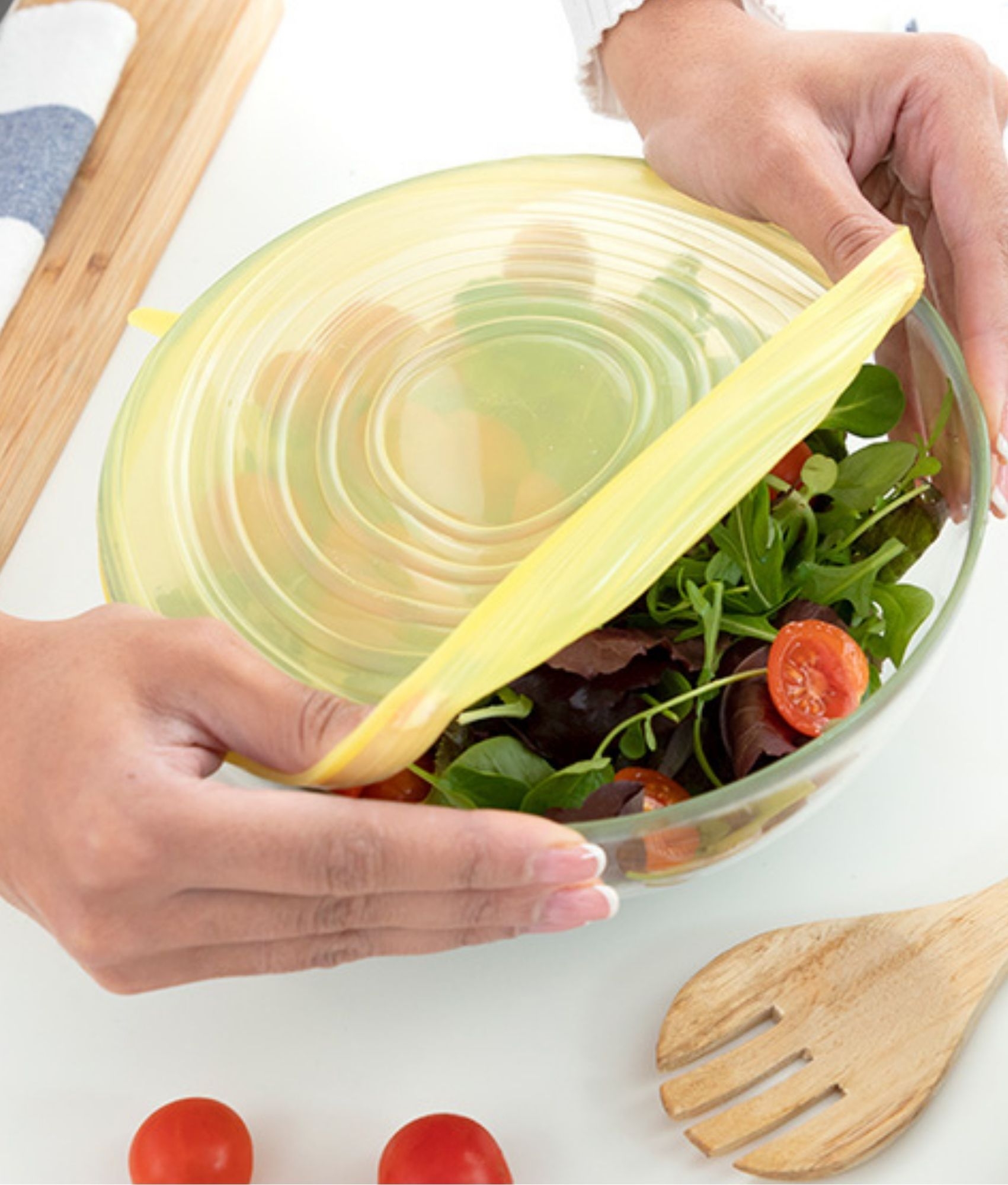 Set de 10 tapas reutilizables de silicona para conservar alimentos