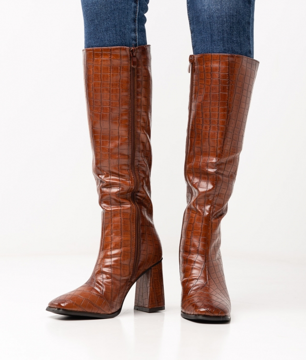 GALORE KNEE-LENGHT BOOT - CAMEL