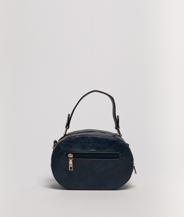 canvas shoulder bag - navy blue