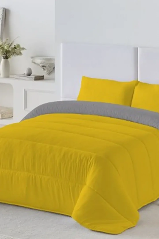 TWO-TONE MUSTARD/GREY QUILT