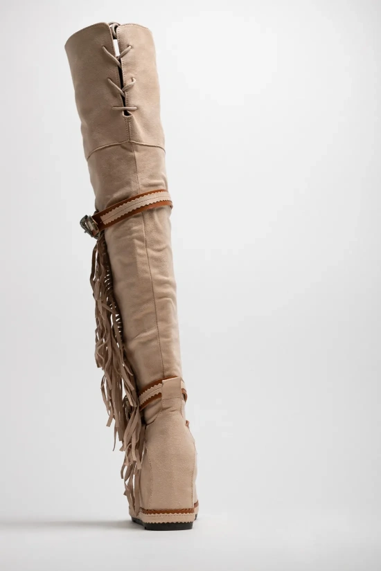 Knee-Length Indianini Boot Semila - Beige