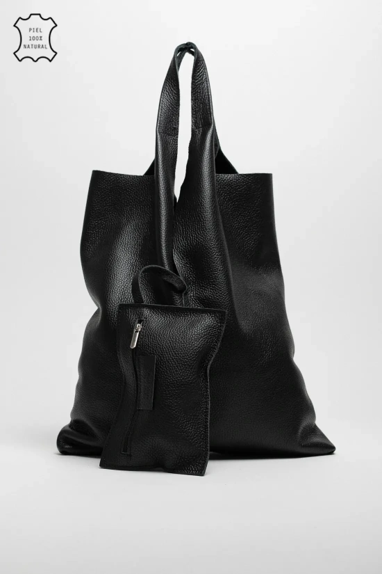 COWES LEATHER BAG - BLACK