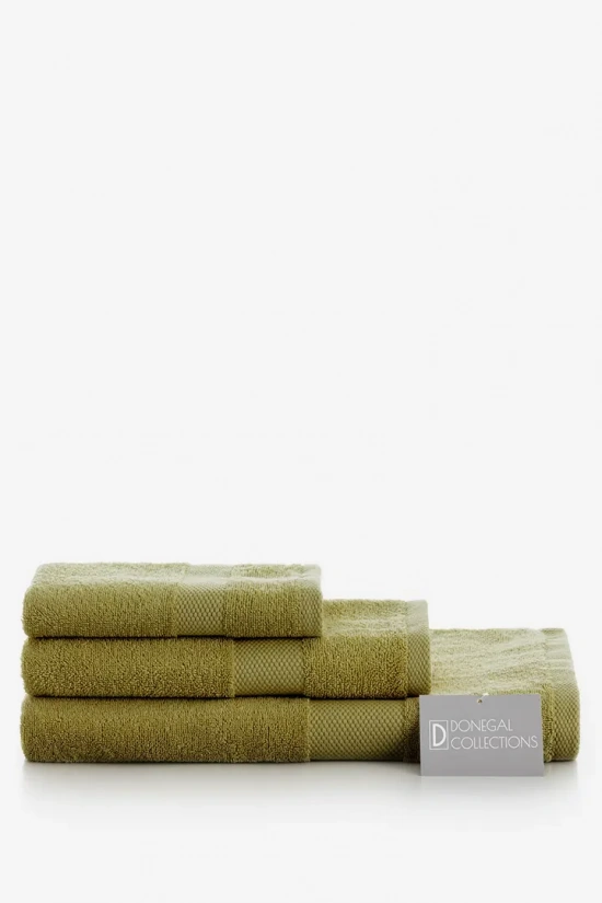 SET OF SHOWER TOWELS 500gr DONEGAL COLLECTIONS - OLIVE GREEN