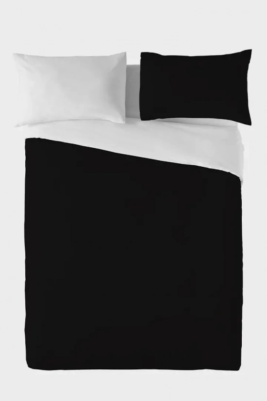 TWO-TONE REVERSIBLE DUVET COVER - WHITE/BLACK