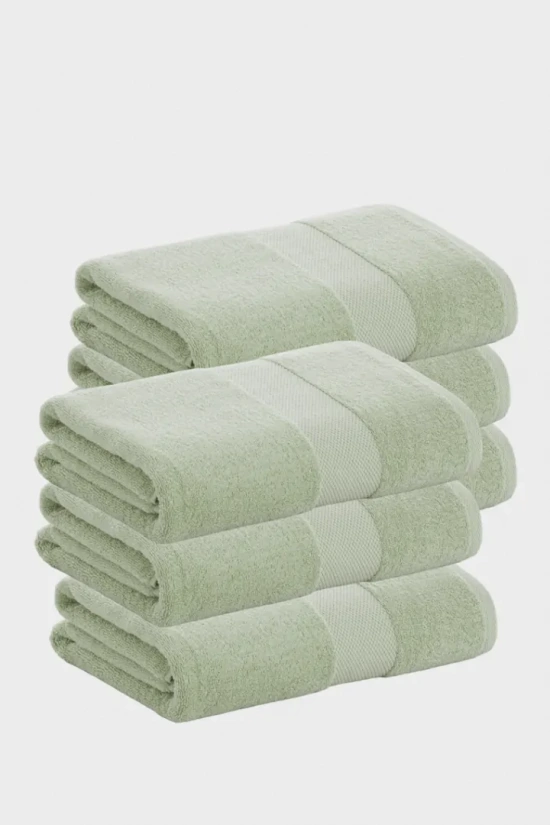 PACK 6 COTTON TOWELS DONEGAL COLLECTIONS - LIGHT GREEN