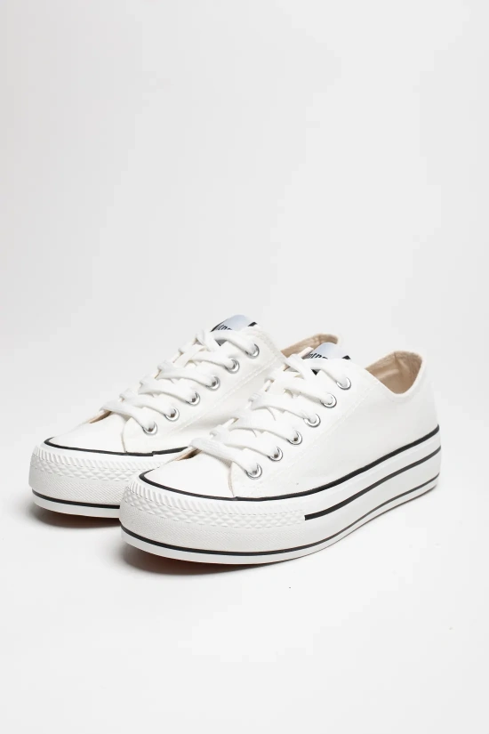 MUSTANG CANVA SNEAKERS - WHITE