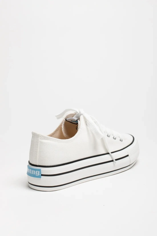 MUSTANG CANVA SNEAKERS - WHITE