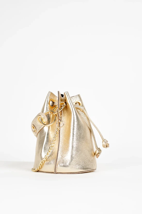 LOUPE LEATHER BAG - GOLD