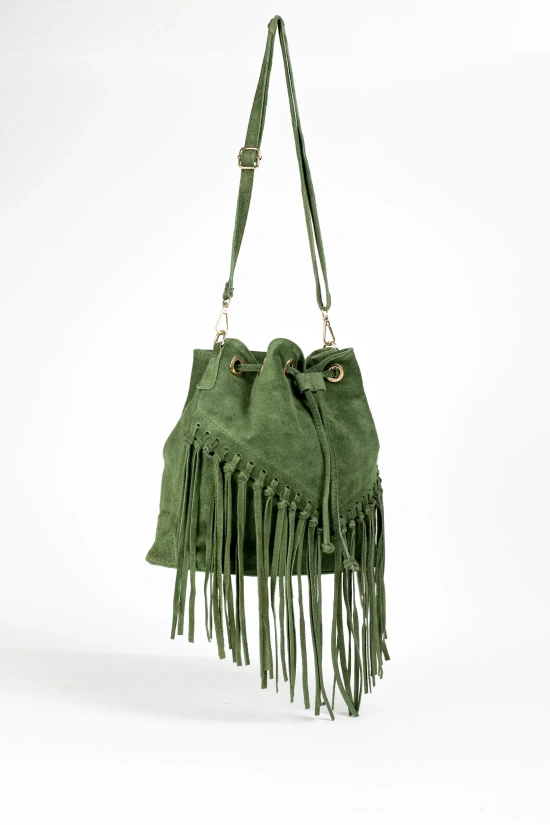 MAUMERE LEATHER BAG - GREEN