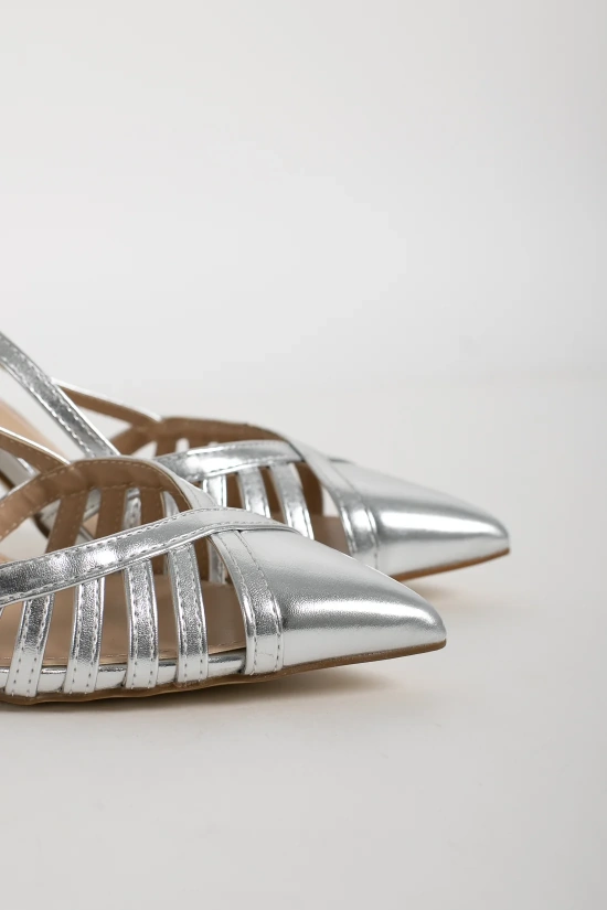 RICLES HEELED SANDAL - SILVER