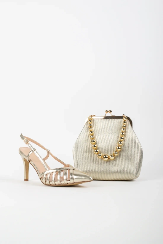 RICLES HEELED SANDAL - GOLD