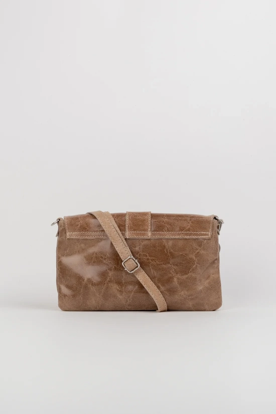 BORSA A TRACOLLA BESDA IN PELLE - TAUPE