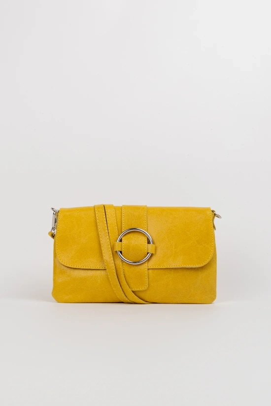 BESDA LEATHER SHOULDER BAG - YELLOW