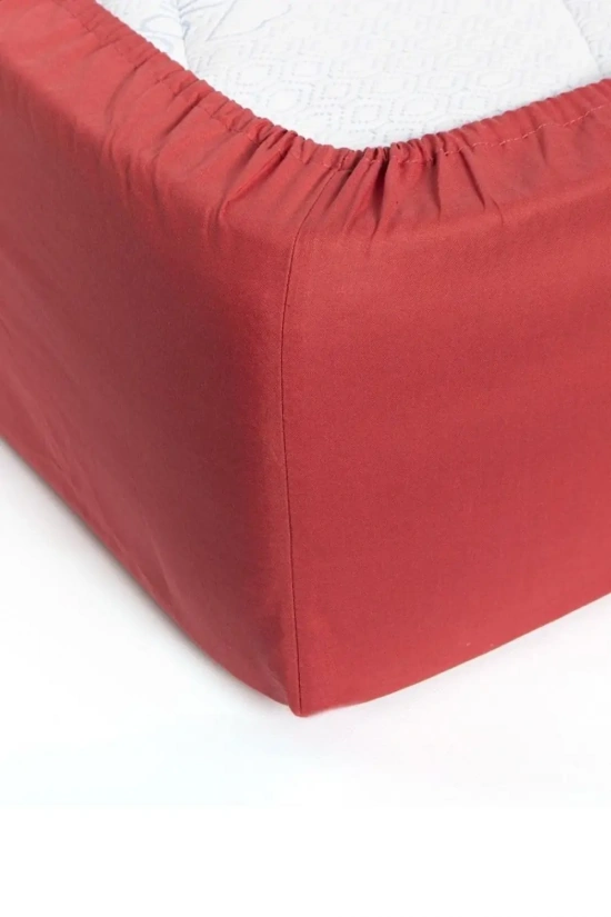 100% COTTON FITTED SHEET - CORAL
