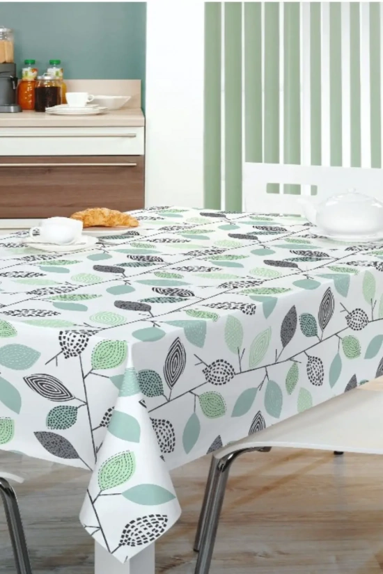 TABLECLOTH RUBBER BRANCHES GREEN